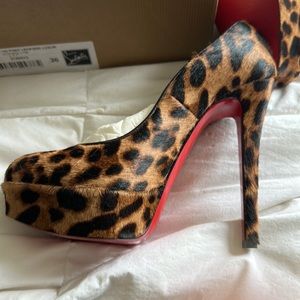 Christian Louboutin animal print platform pumps size 36